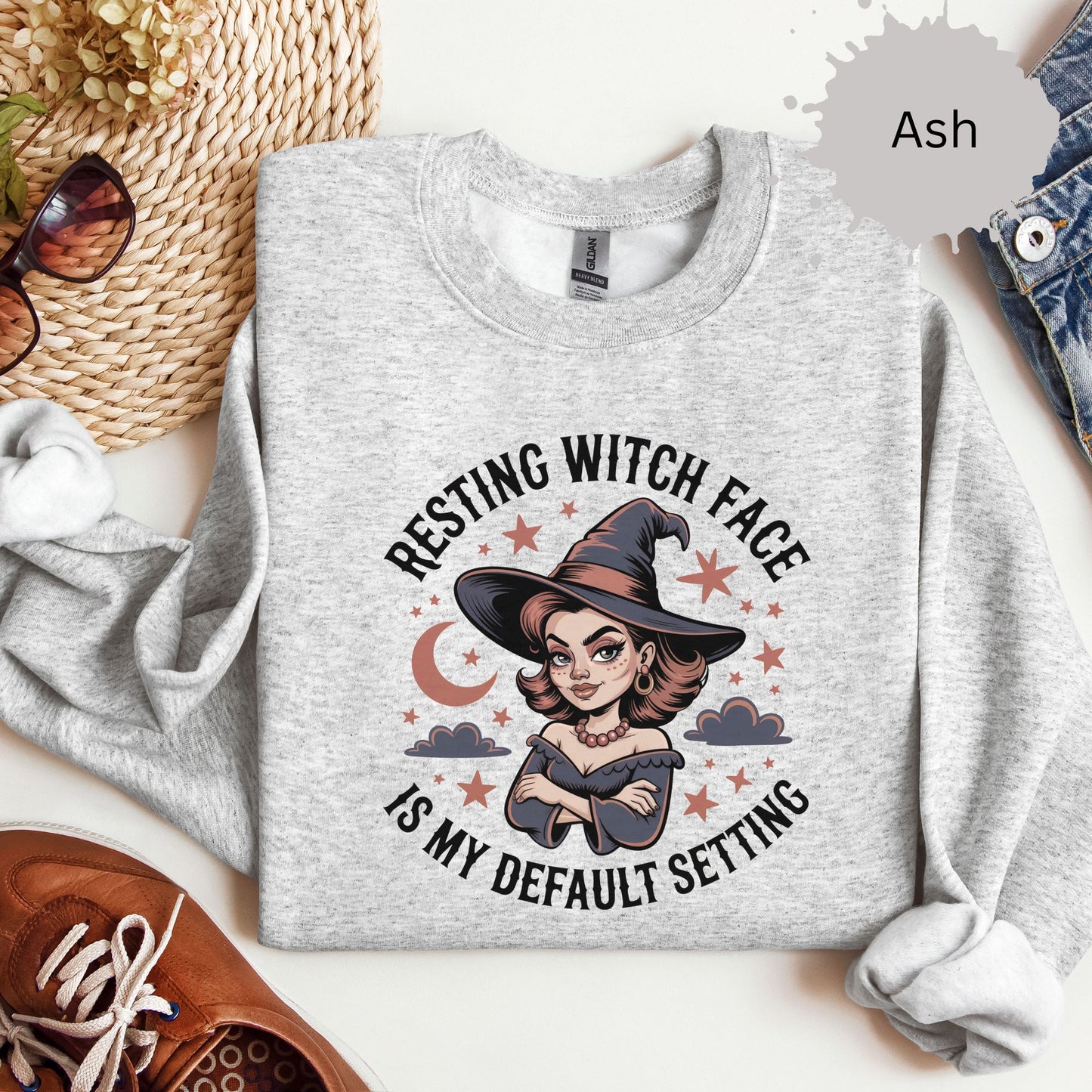 Resting Witch Face Crewneck Sweatshirt