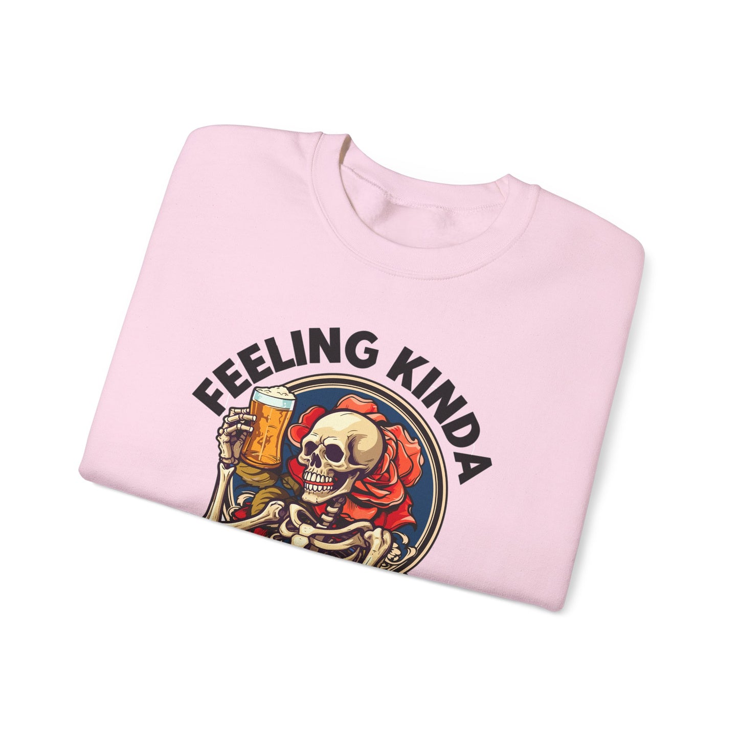 Skeleton Beer Humor Crewneck Sweatshirt