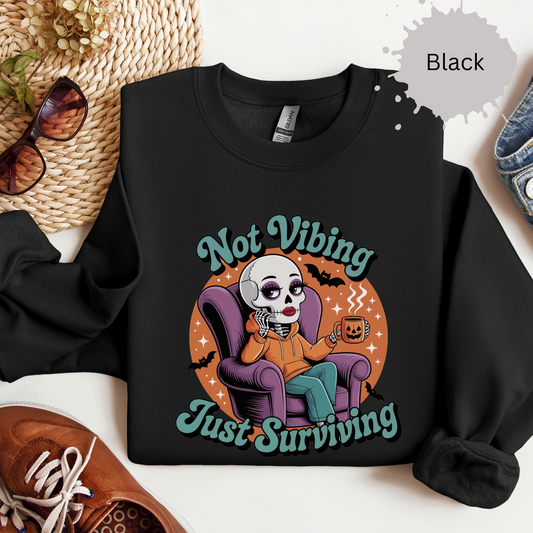 Not Vibing Skeleton Crewneck Sweatshirt