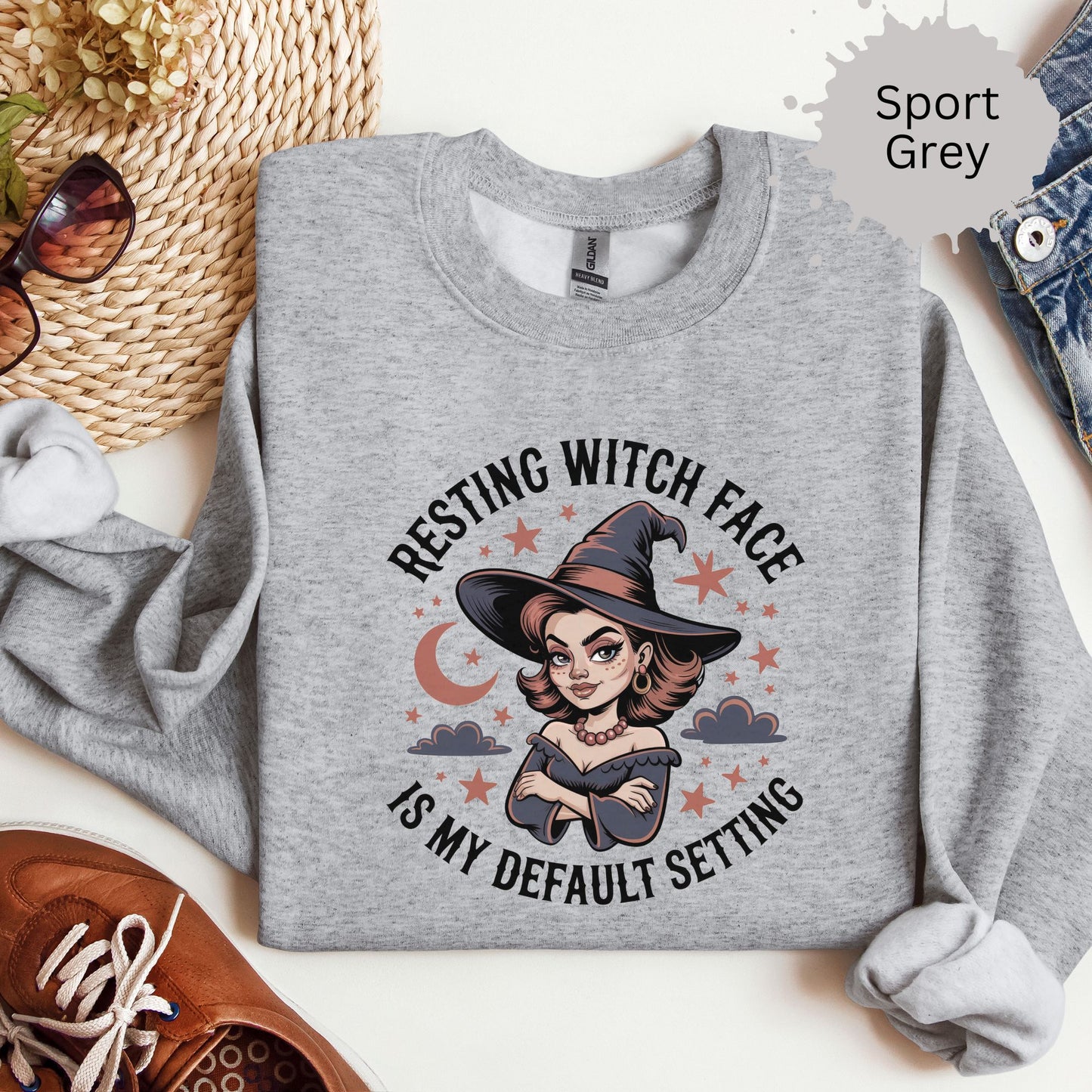 Resting Witch Face Crewneck Sweatshirt