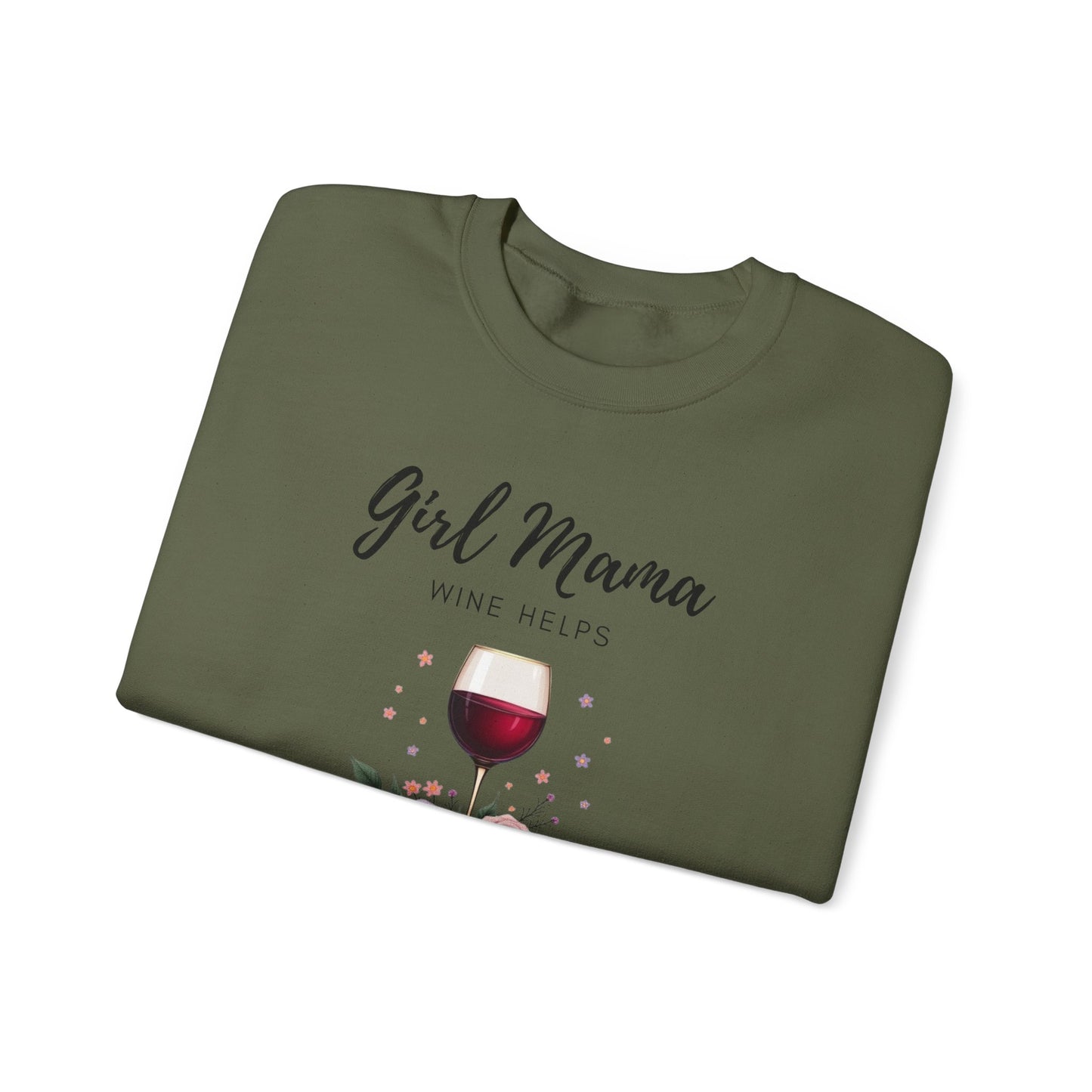 Girl Mama Loves Wine Crewneck Sweatshirt
