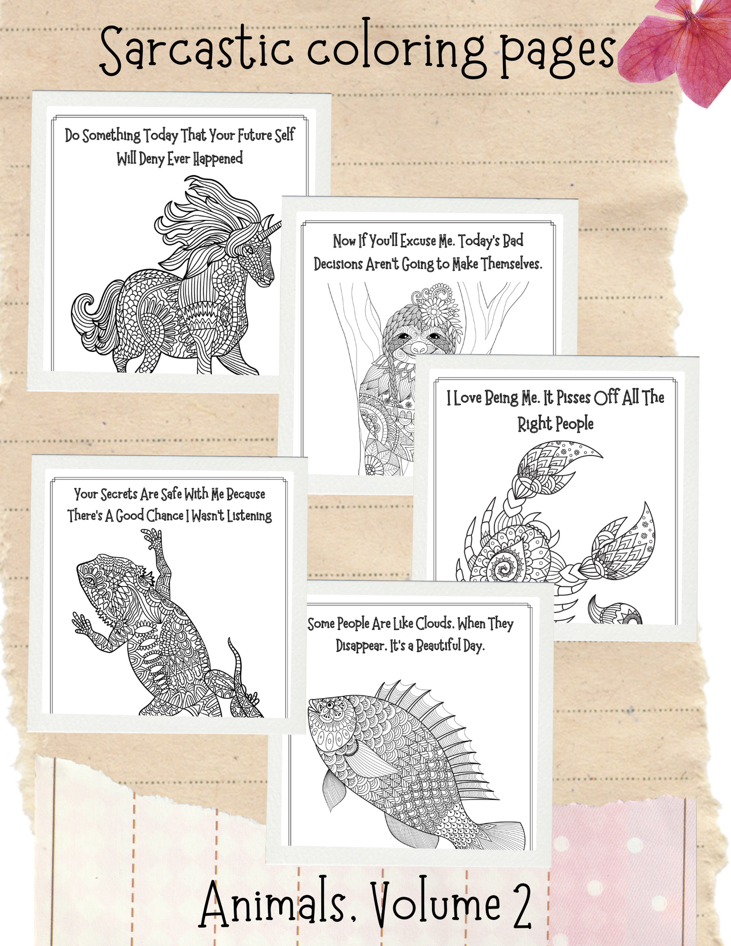 Sarcastic Coloring Pages - Animals Volume 2