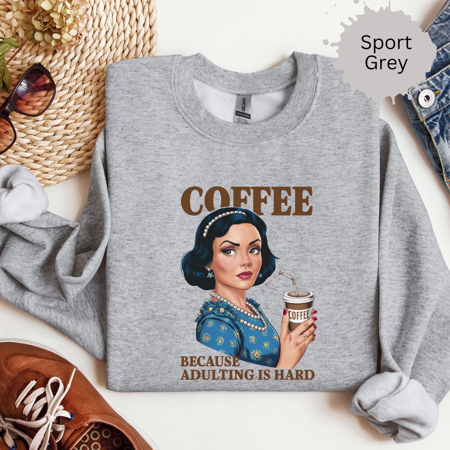 Hard Days Need Strong Coffee Crewneck Sweatshirt