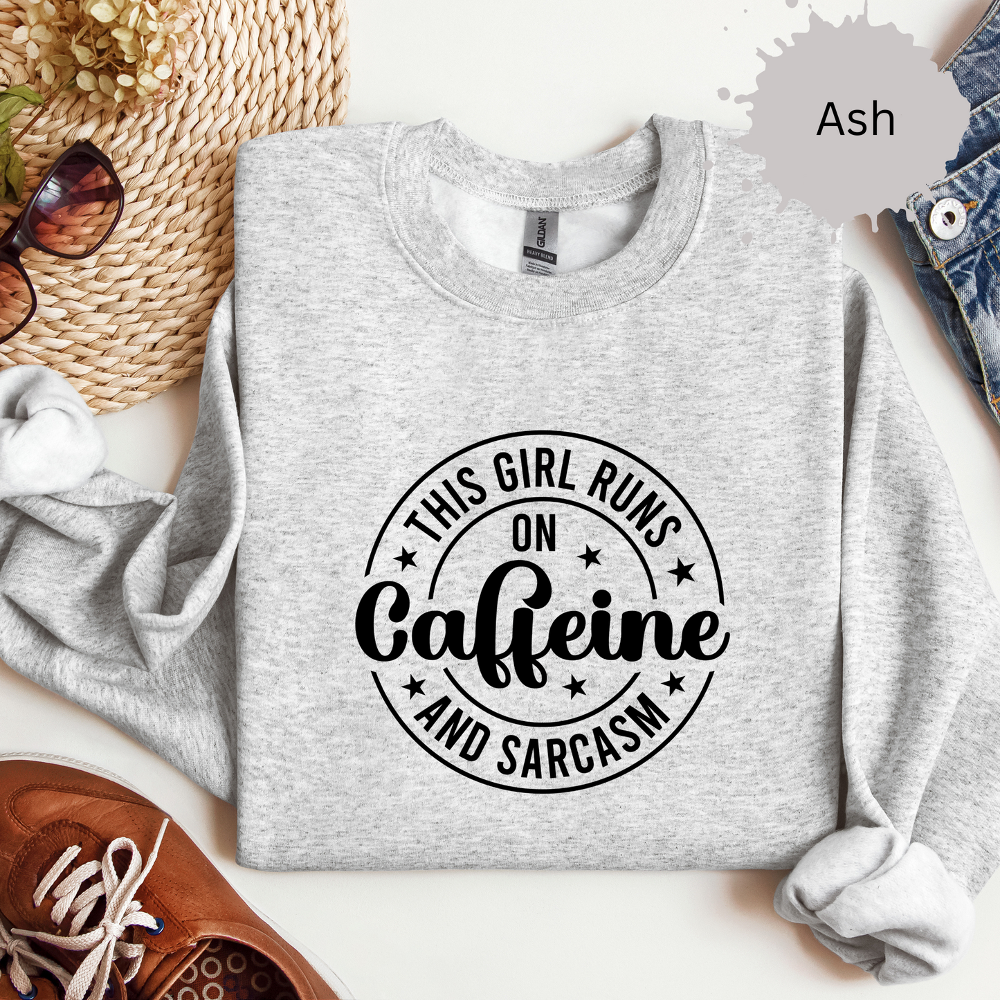 Coffee First Sarcasm Always Crewneck Sweatshirt
