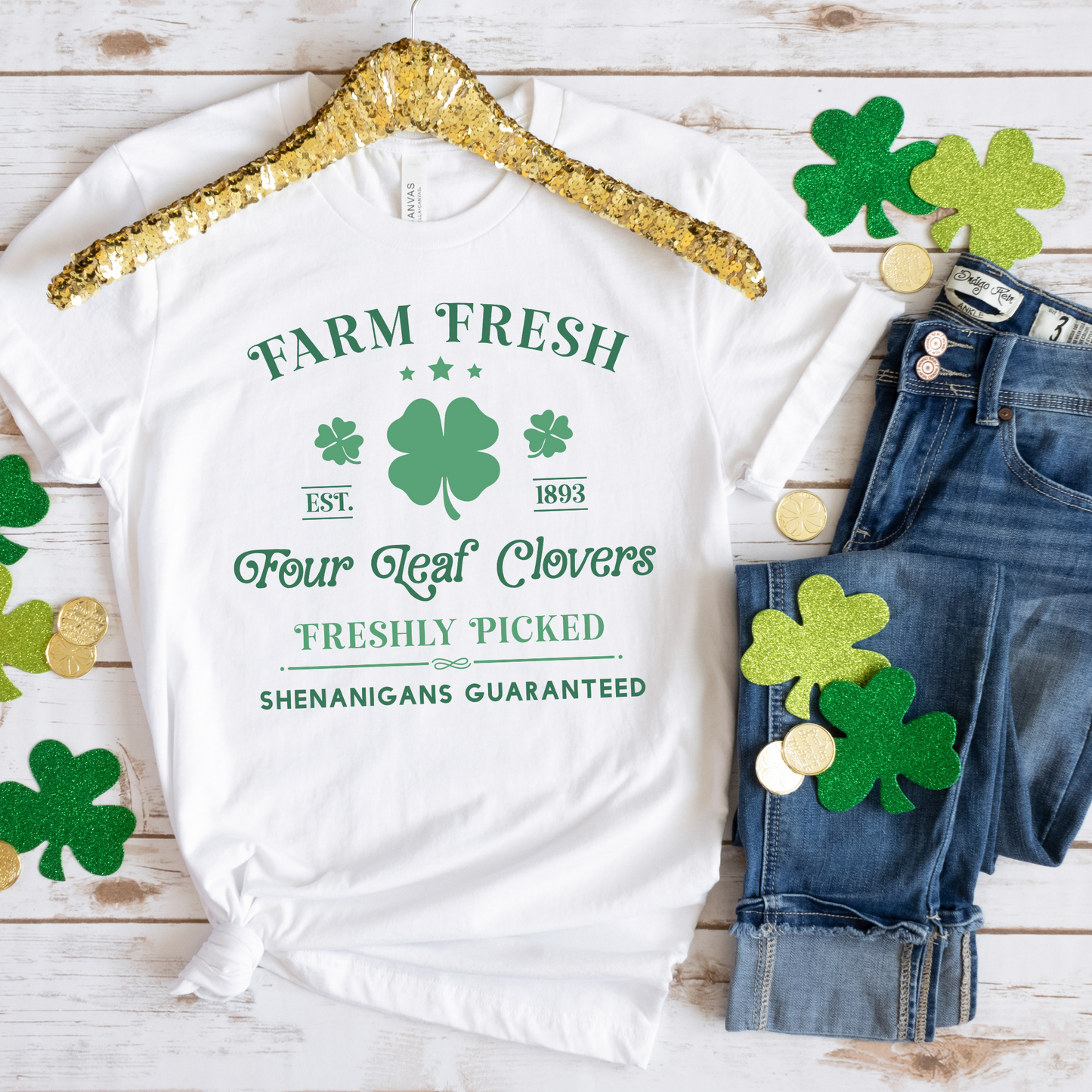 Sassy St Patricks Day Four Leaf Clover TShirt