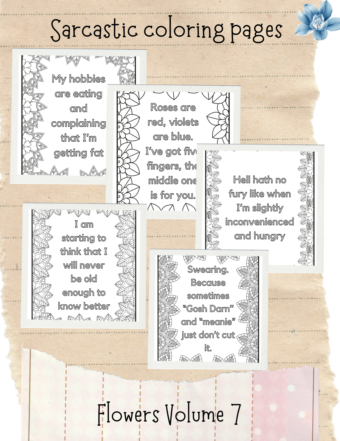 Sarcastic Coloring Pages - Flowers Volume 7