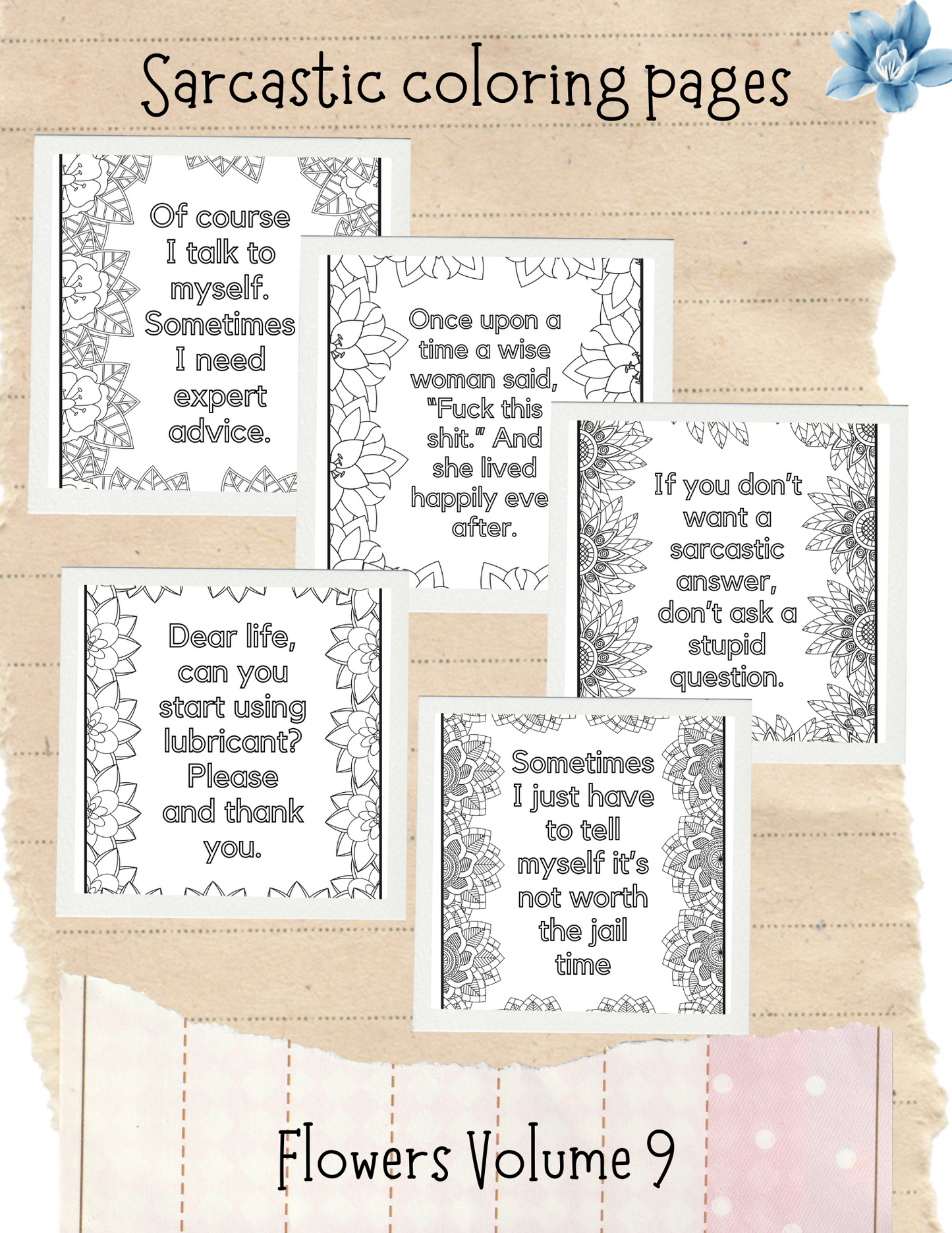 Sarcastic Coloring Pages - Flowers Volume 9