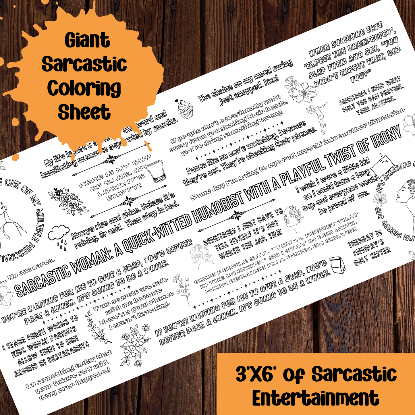 Giant Sarcastic Coloring Sheet - Sarcastic Woman