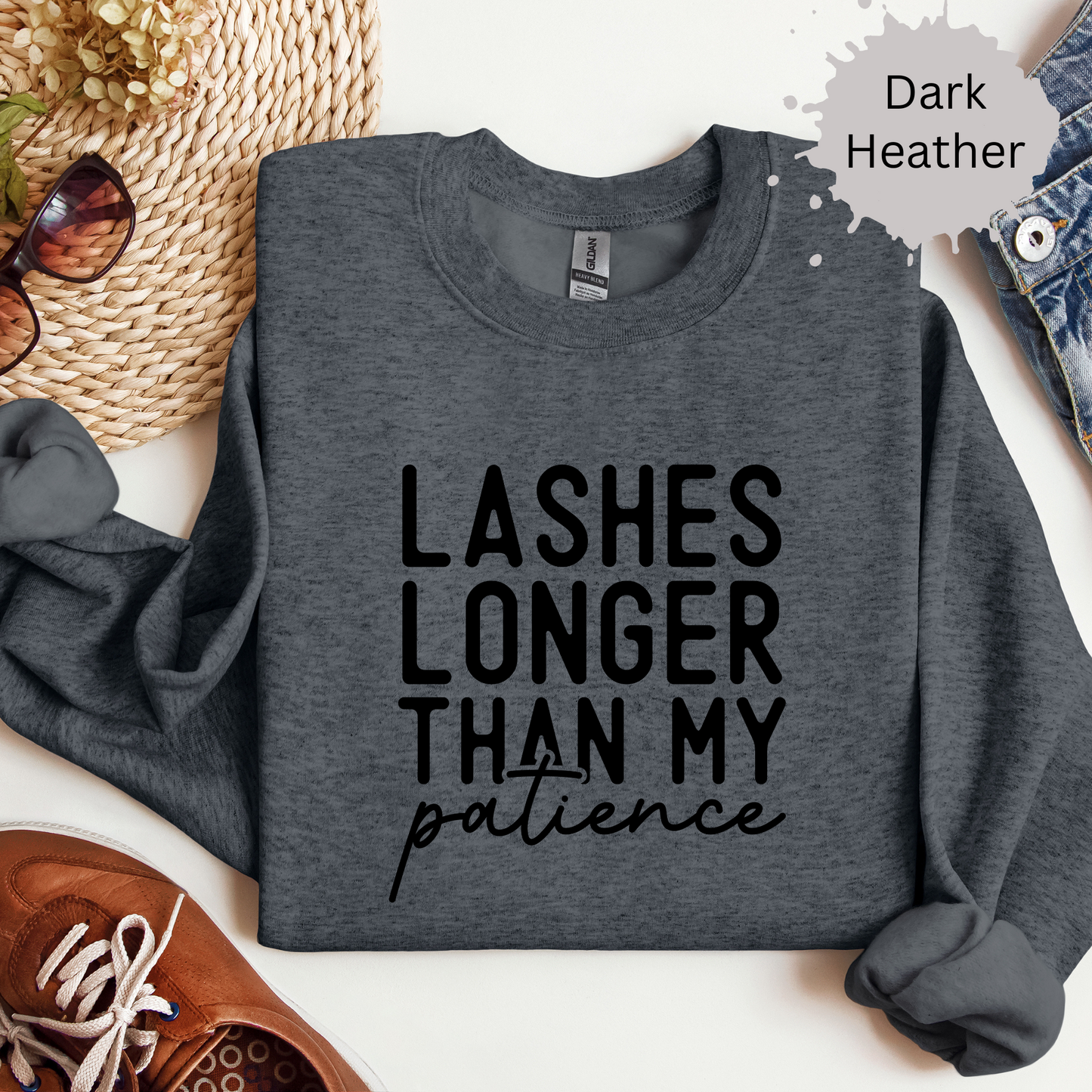Long Lashes Short Temper Crewneck Sweatshirt