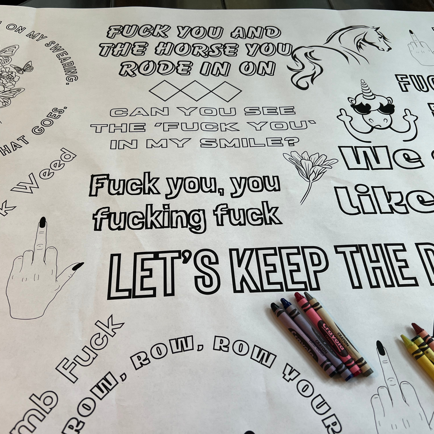 Giant Rude Coloring Sheet - All About the 'F' Word