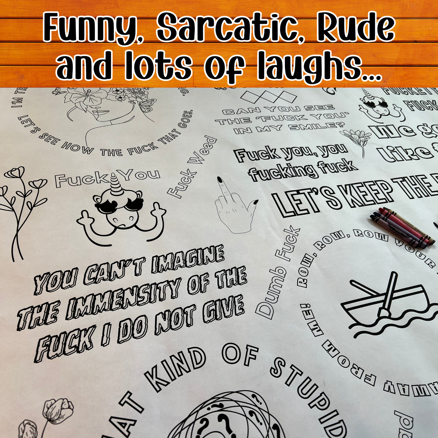 Giant Rude Coloring Sheet - All About the 'F' Word