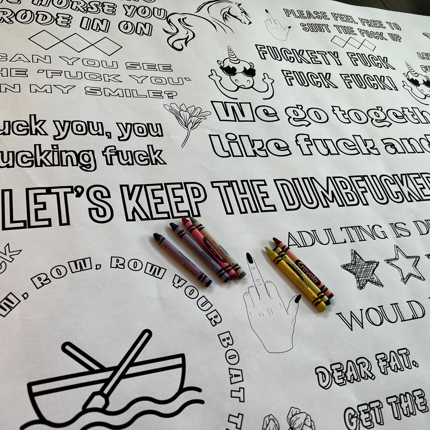 Giant Rude Coloring Sheet - All About the 'F' Word