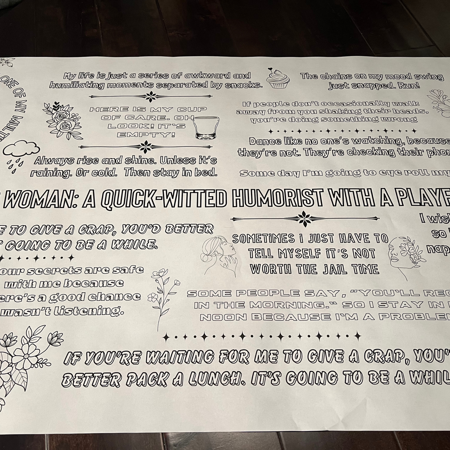 Giant Sarcastic Coloring Sheet - Sarcastic Woman