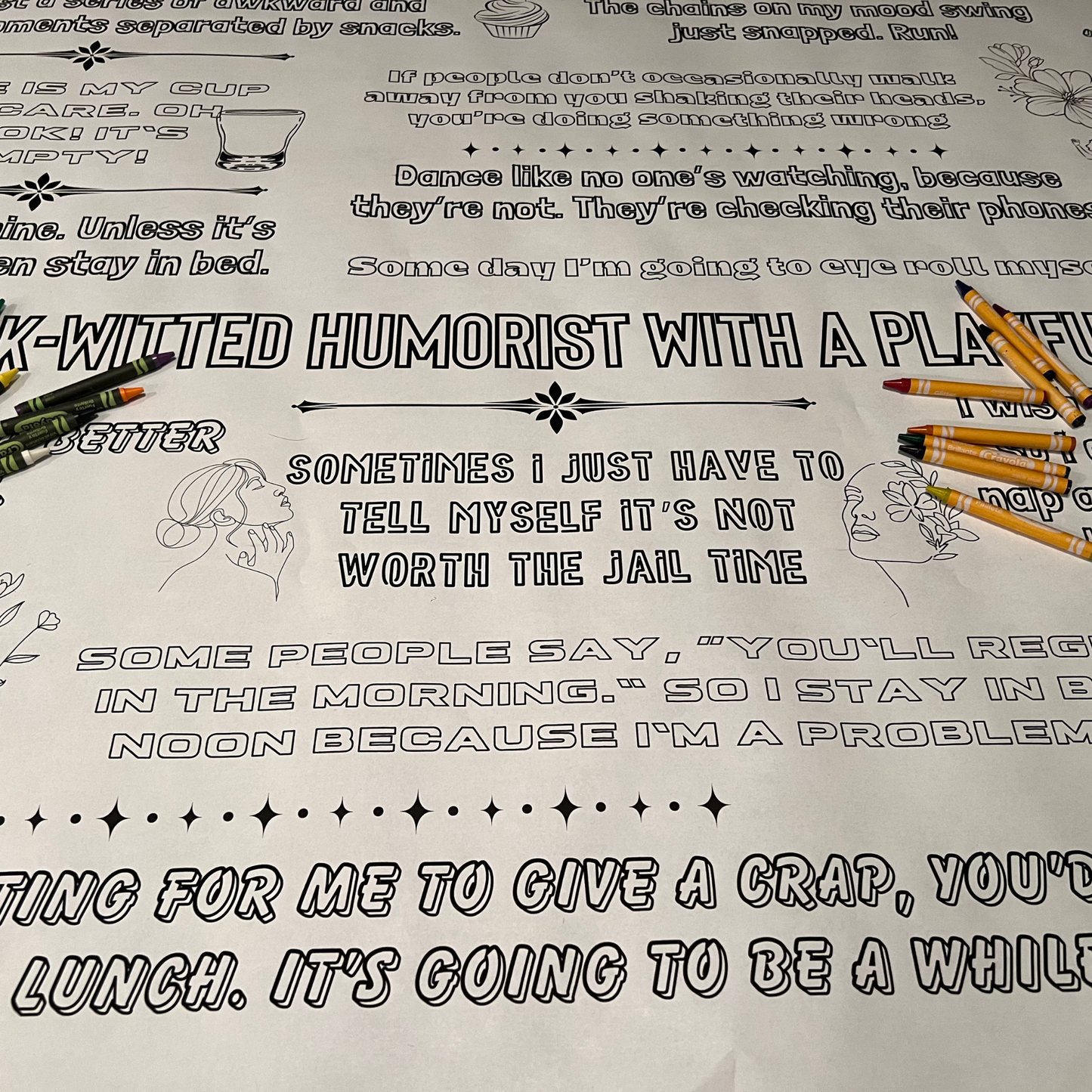 Giant Sarcastic Coloring Sheet - Sarcastic Woman
