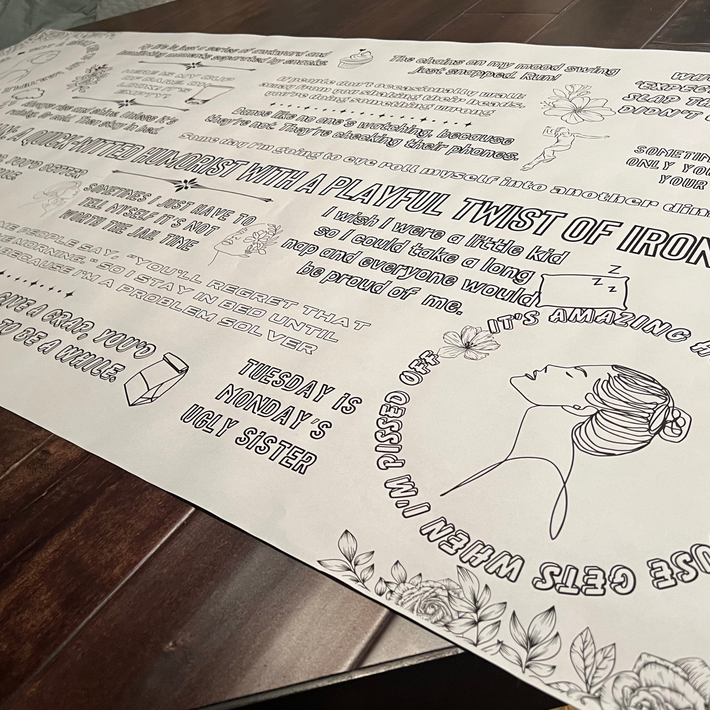 Giant Sarcastic Coloring Sheet - Sarcastic Woman