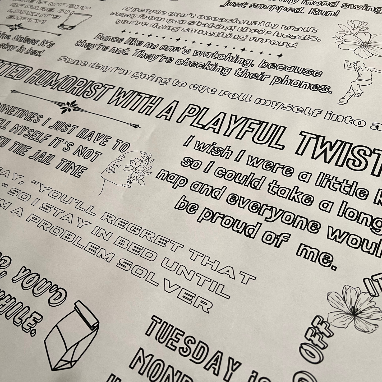 Giant Sarcastic Coloring Sheet - Sarcastic Woman