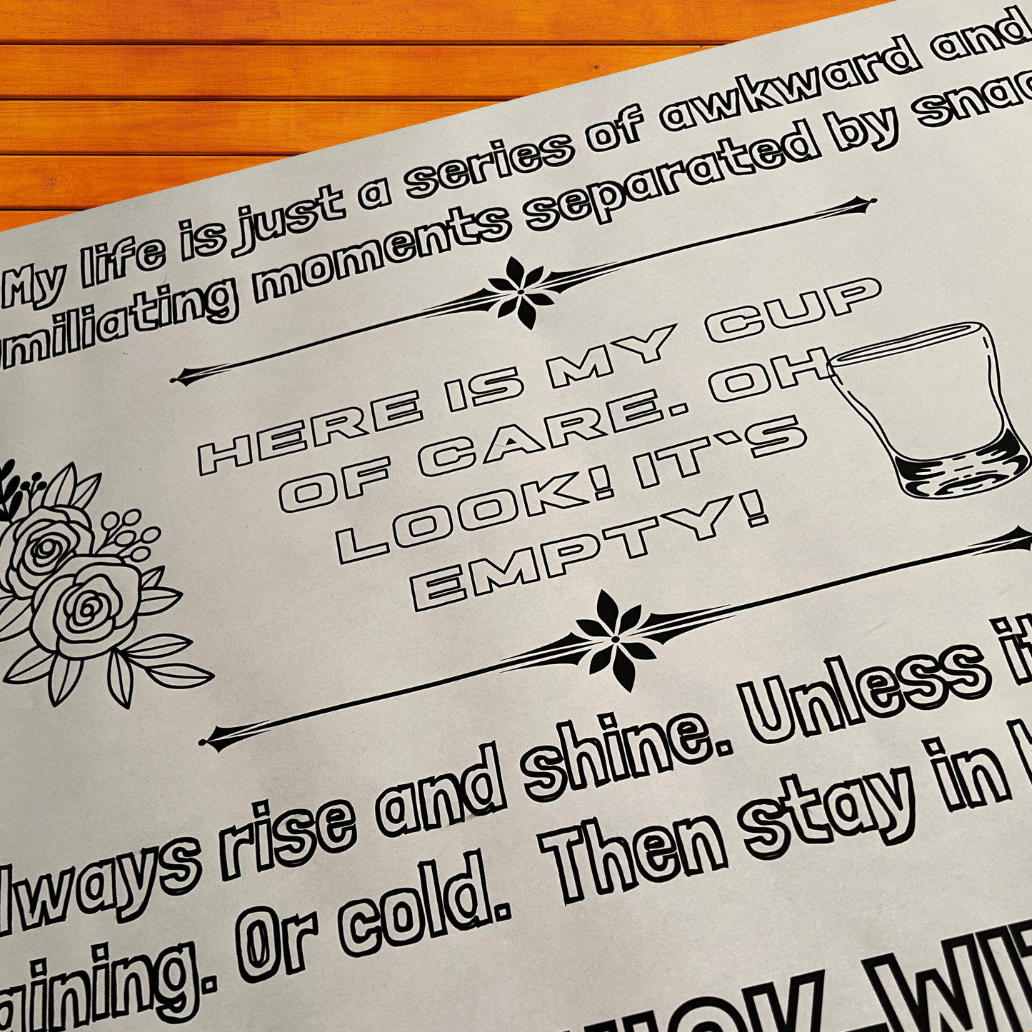 Giant Sarcastic Coloring Sheet - Sarcastic Woman