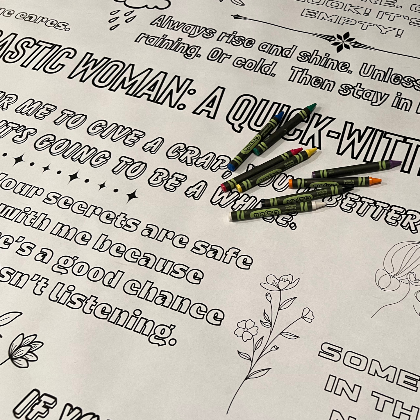 Giant Sarcastic Coloring Sheet - Sarcastic Woman