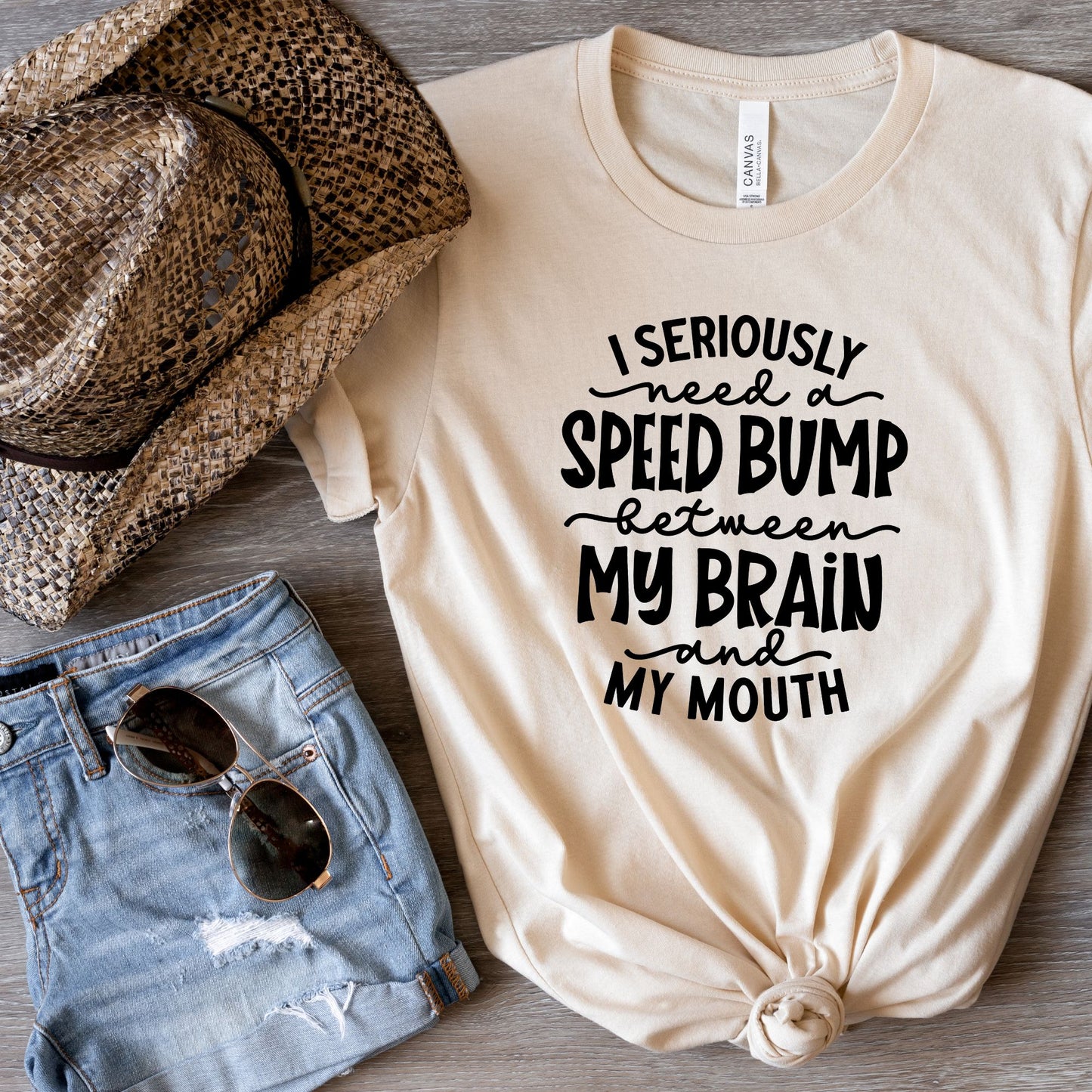Spontaneity Unleashed: Brain-to-Mouth Speed Bump Shirt