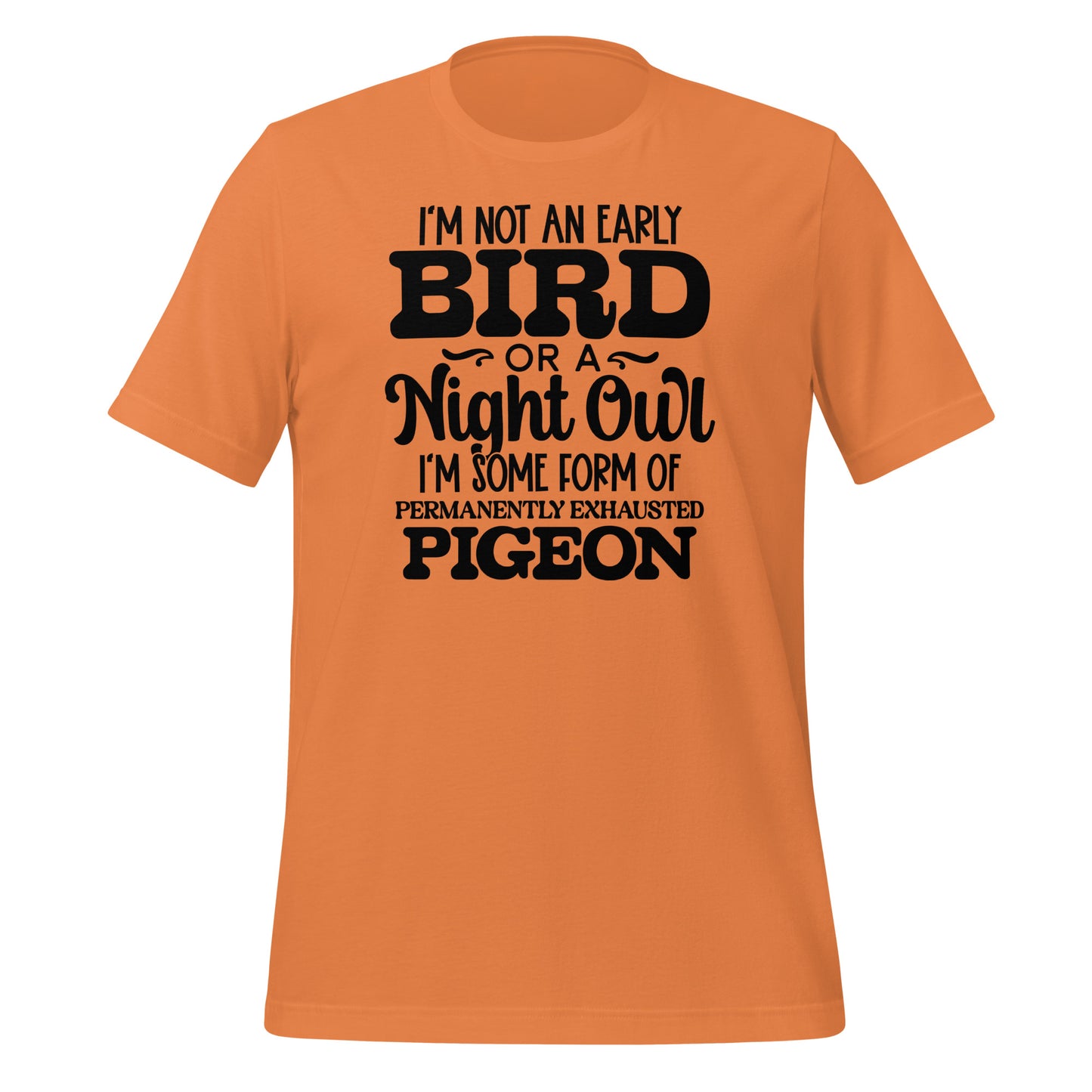 Permanently Exhausted Pigeon Tee: Casual Comfort with a Hint of Humor