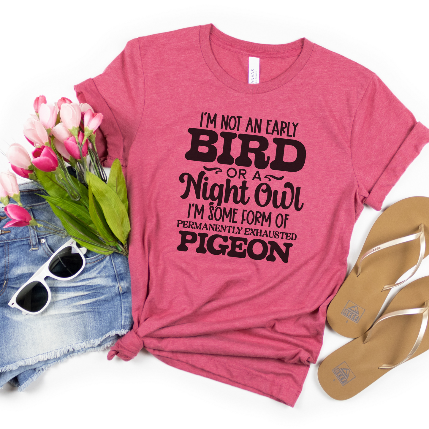 Permanently Exhausted Pigeon Tee: Casual Comfort with a Hint of Humor