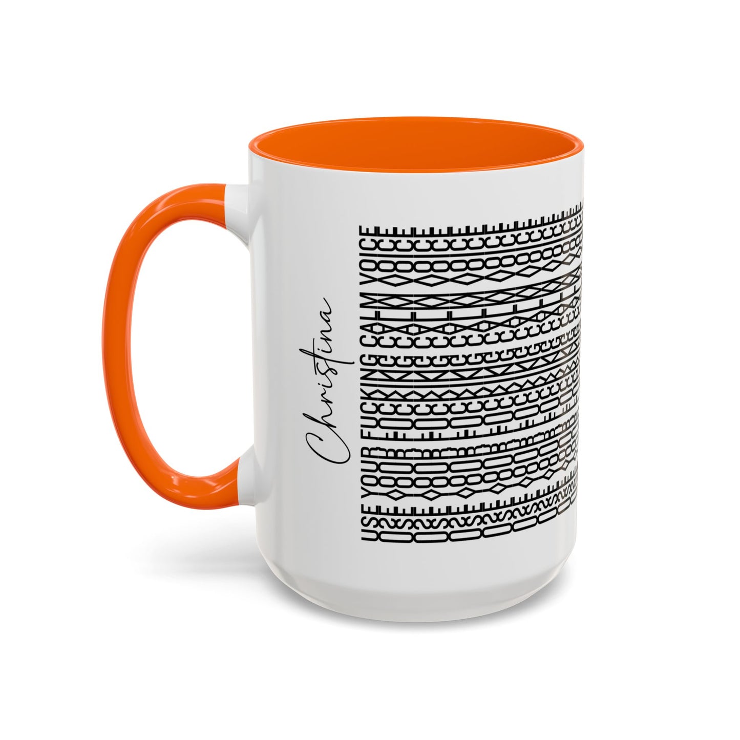 Use Your F**ing Calm Voice – Hidden Message Mug (Black Text)