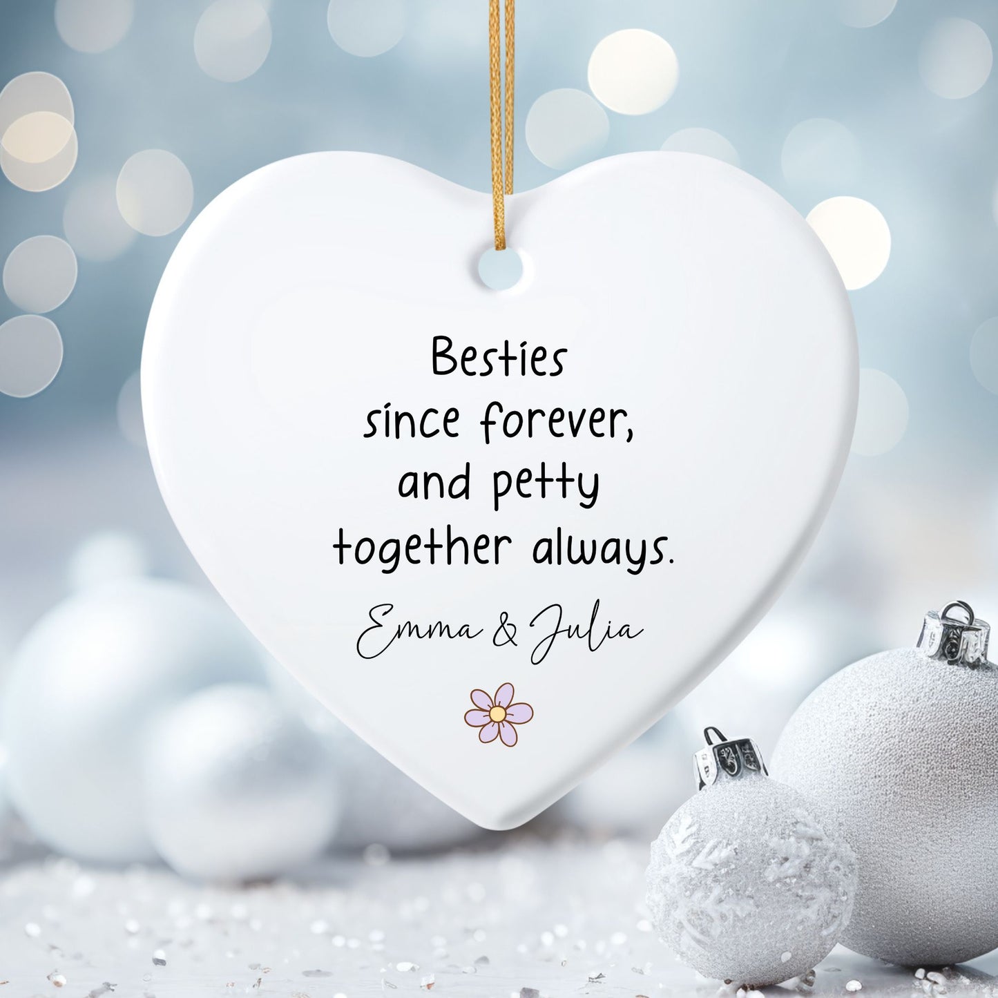 Forever Besties Ceramic Ornament