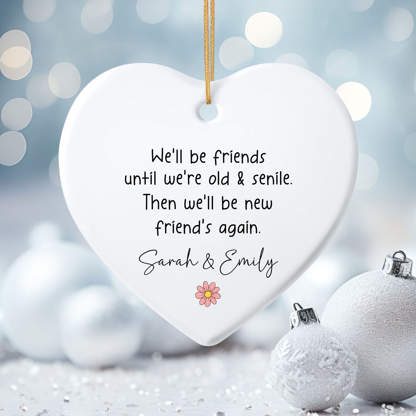 Old and New Friends Ceramic Ornament