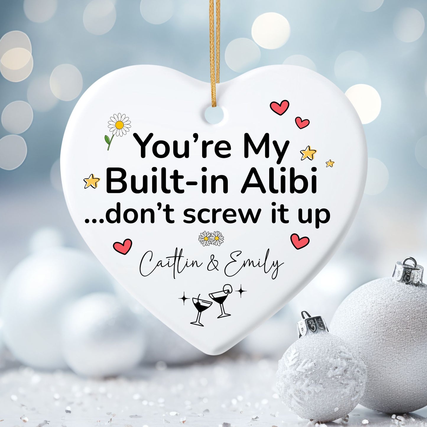 Build in Alibi Ceramic Friendship Ornament