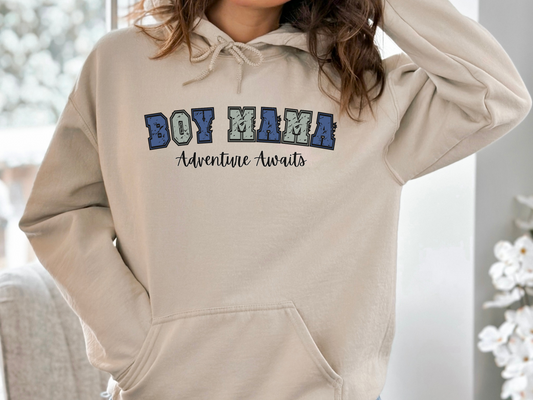 Boy Mama, Adventure Awaits Pullover Hoodie