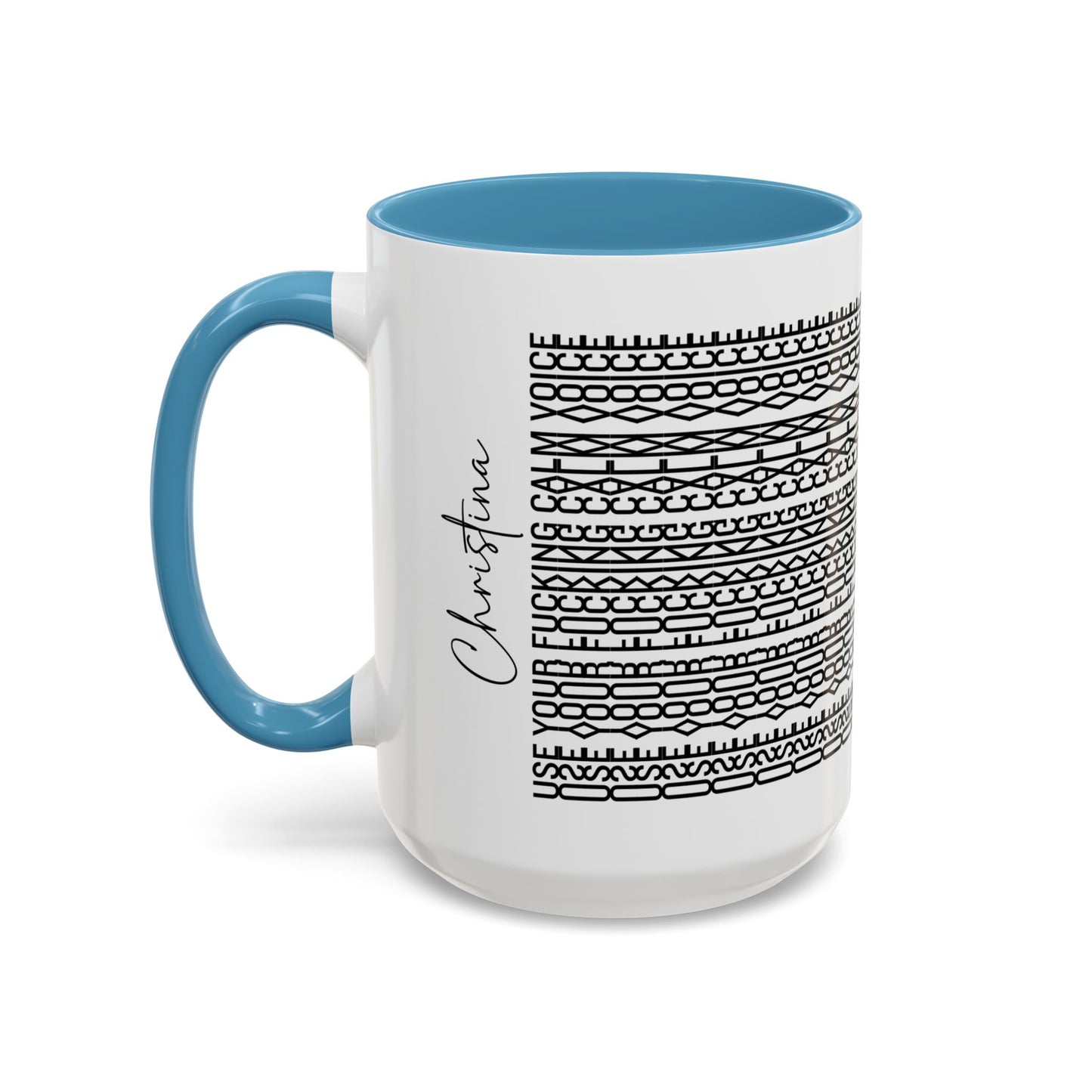 Use Your F**ing Calm Voice – Hidden Message Mug (Black Text)