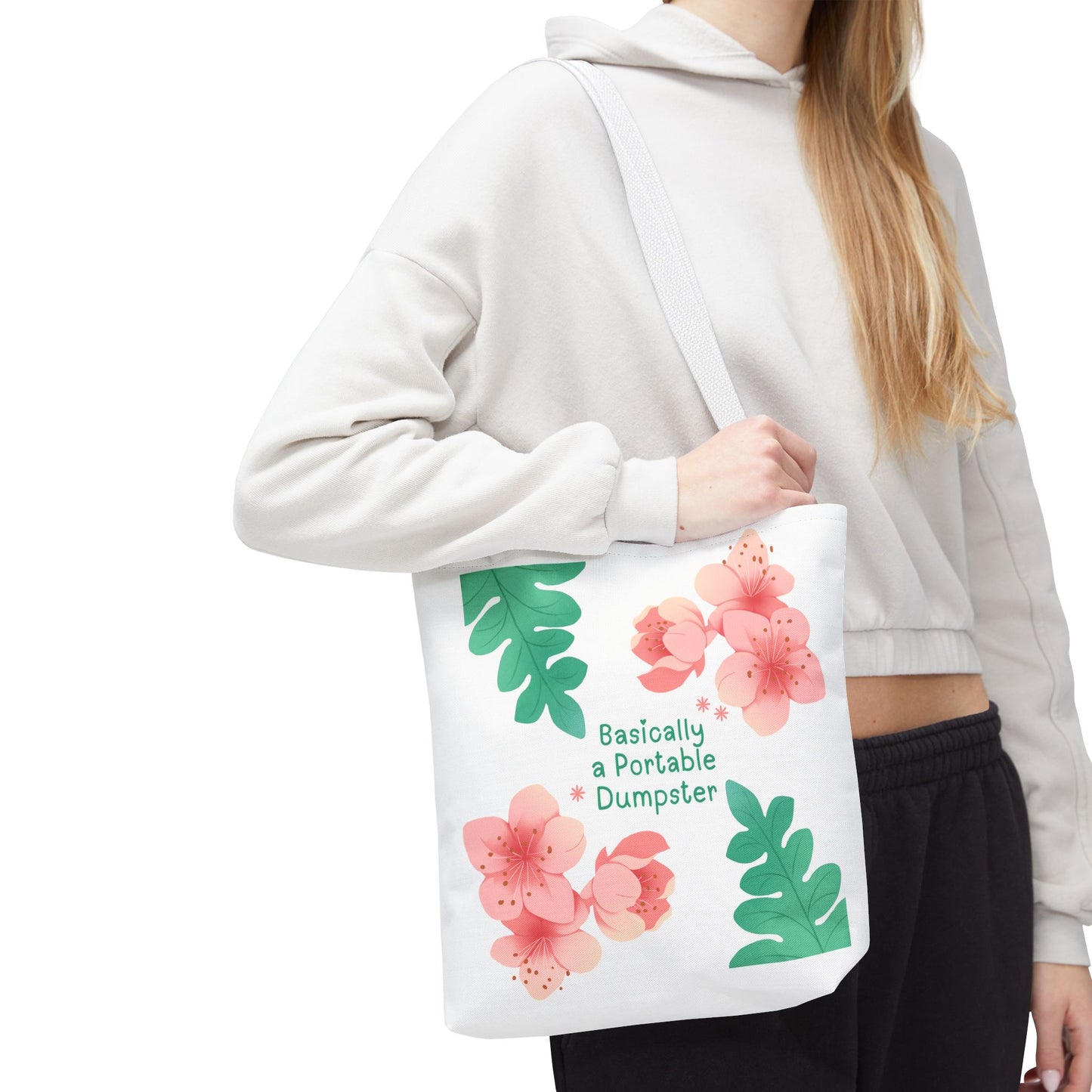 Basically a Portable Dumpster Floral Tote Bag