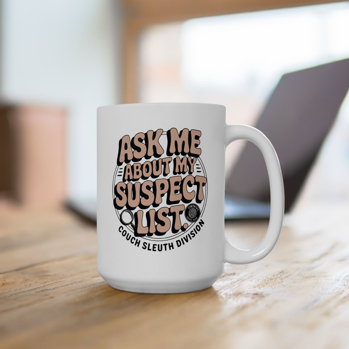 Couch Sleuth Badge Ceramic Mug