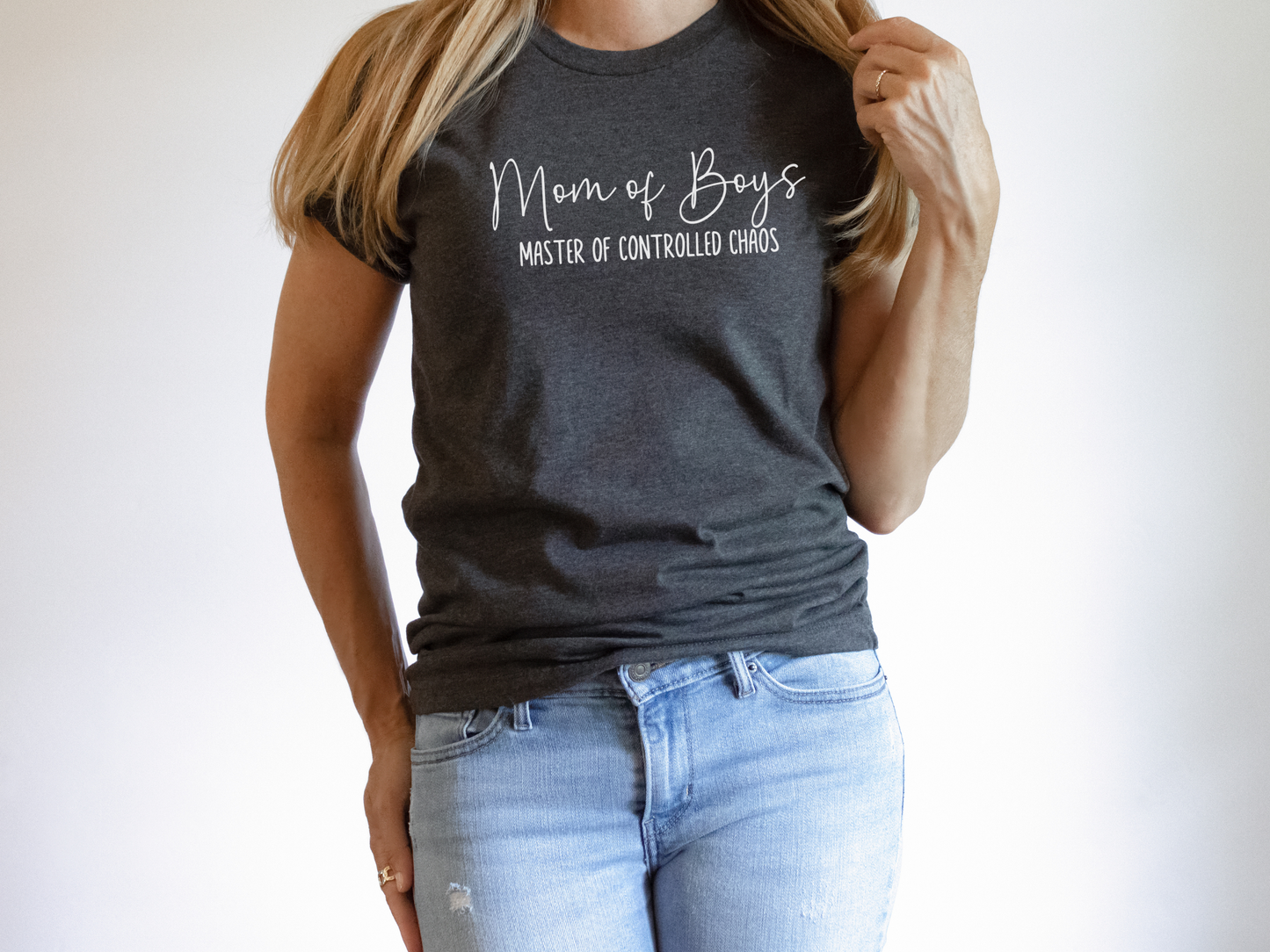 Mom of Boys, Master of Controlled Chaos Crewneck TShirt