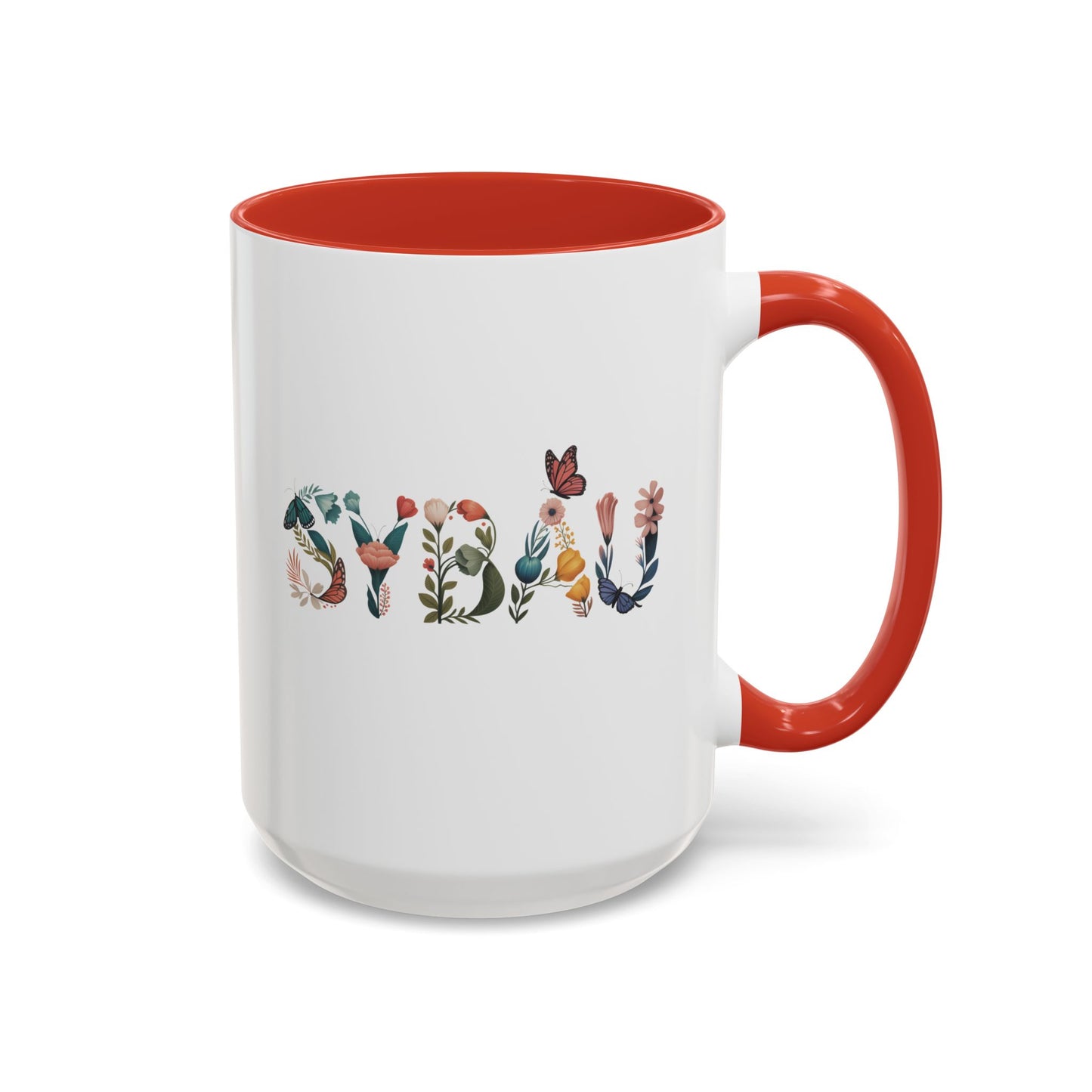 SYBAU Butterfly Floral Coffee Mug