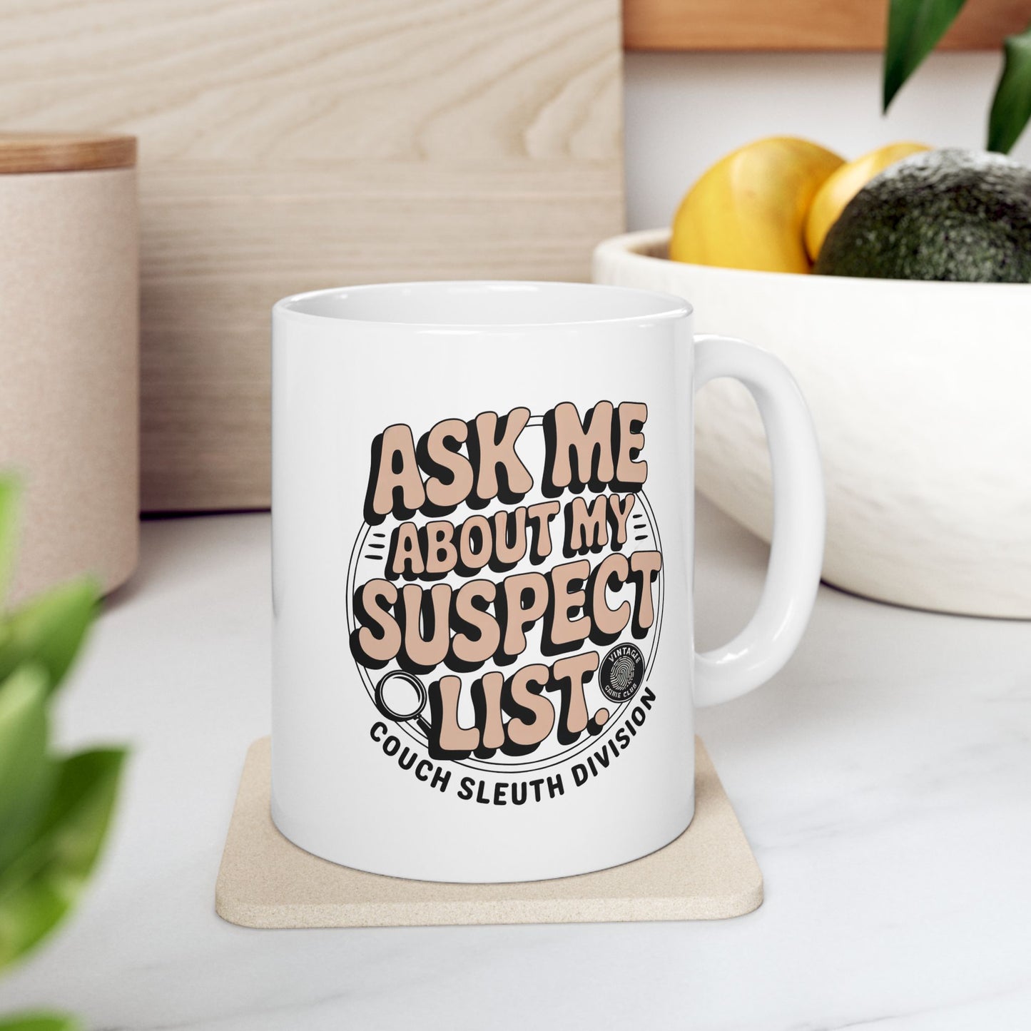 Couch Sleuth Badge Ceramic Mug