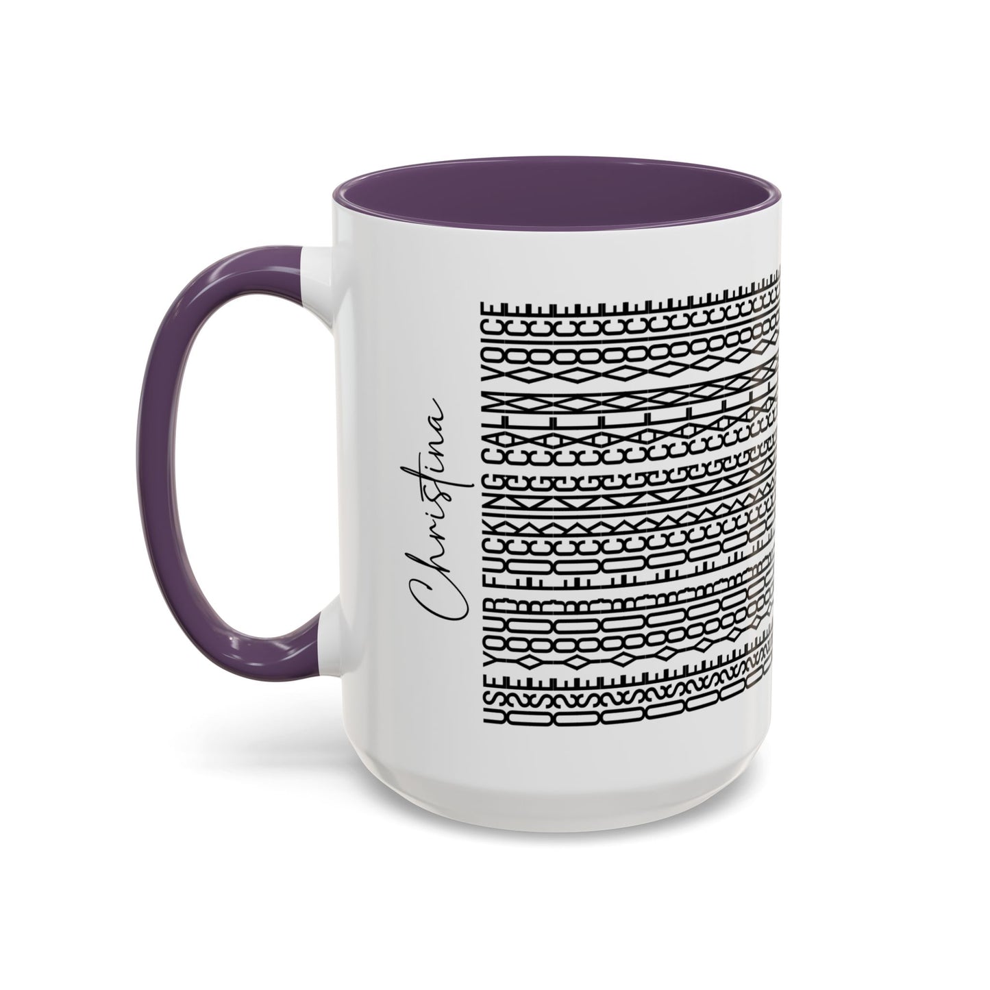 Use Your F**ing Calm Voice – Hidden Message Mug (Black Text)