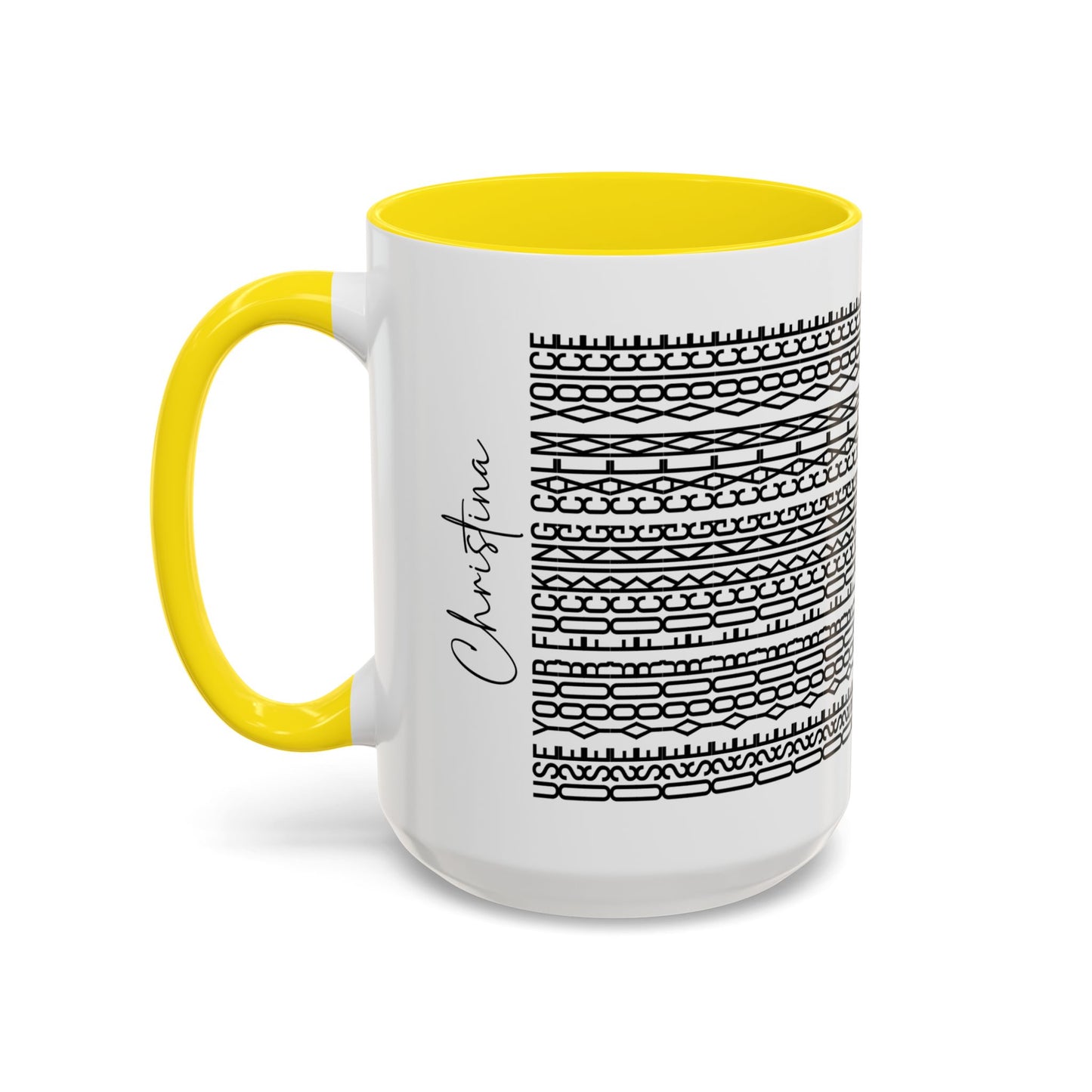 Use Your F**ing Calm Voice – Hidden Message Mug (Black Text)