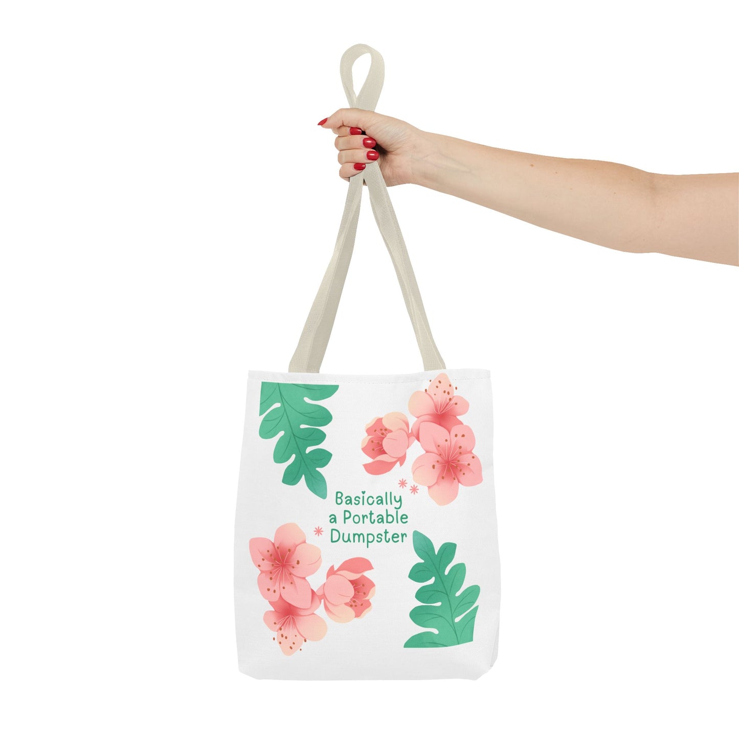 Basically a Portable Dumpster Floral Tote Bag