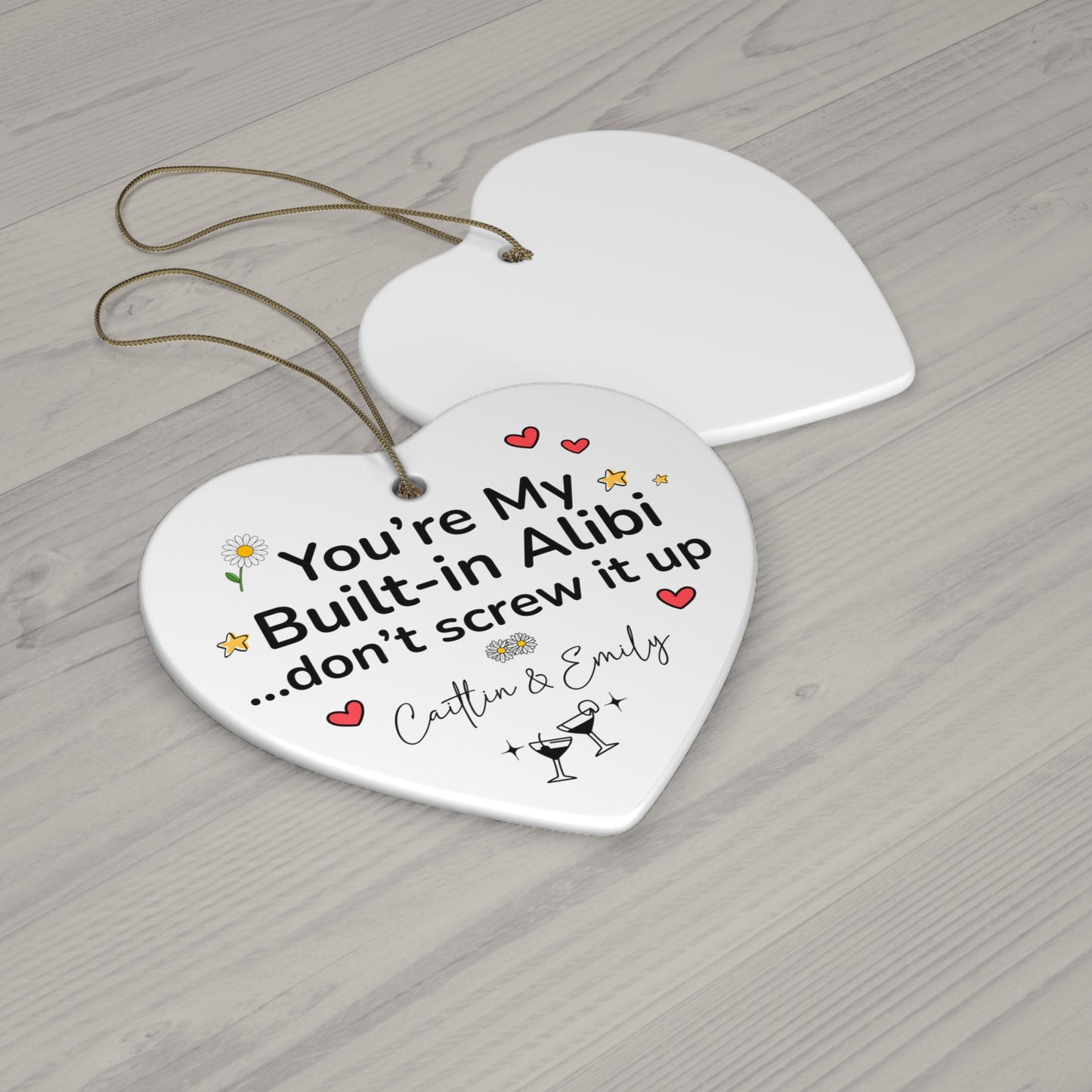 Build in Alibi Ceramic Friendship Ornament