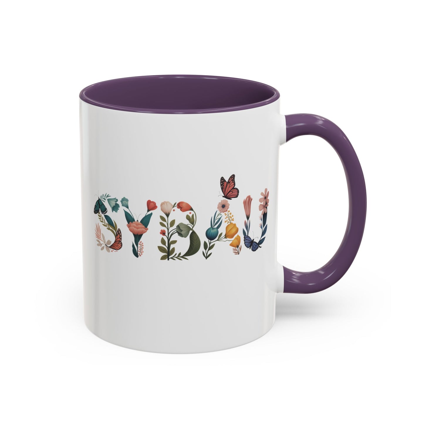 SYBAU Butterfly Floral Coffee Mug