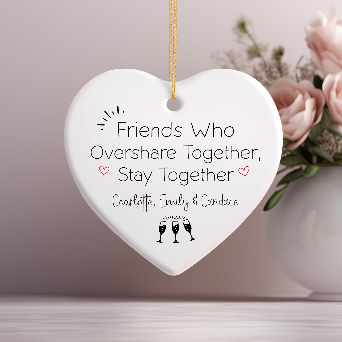 Friends who Overshare Ceramic Ornament