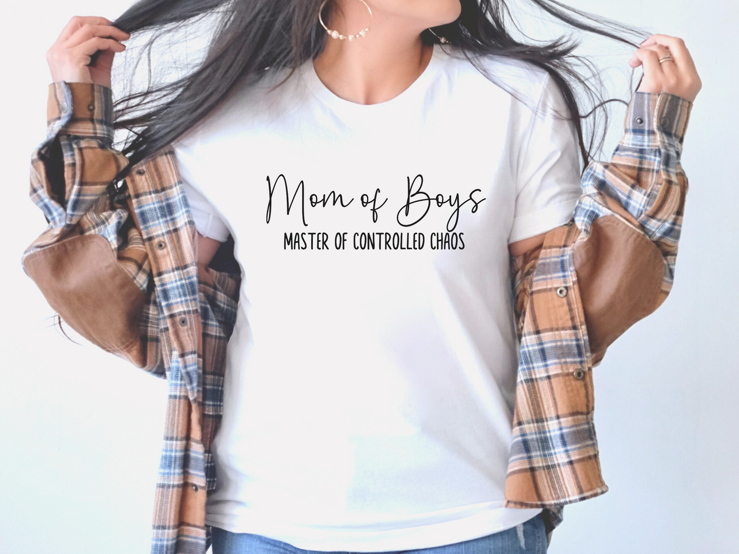 Mom of Boys, Master of Controlled Chaos Crewneck TShirt