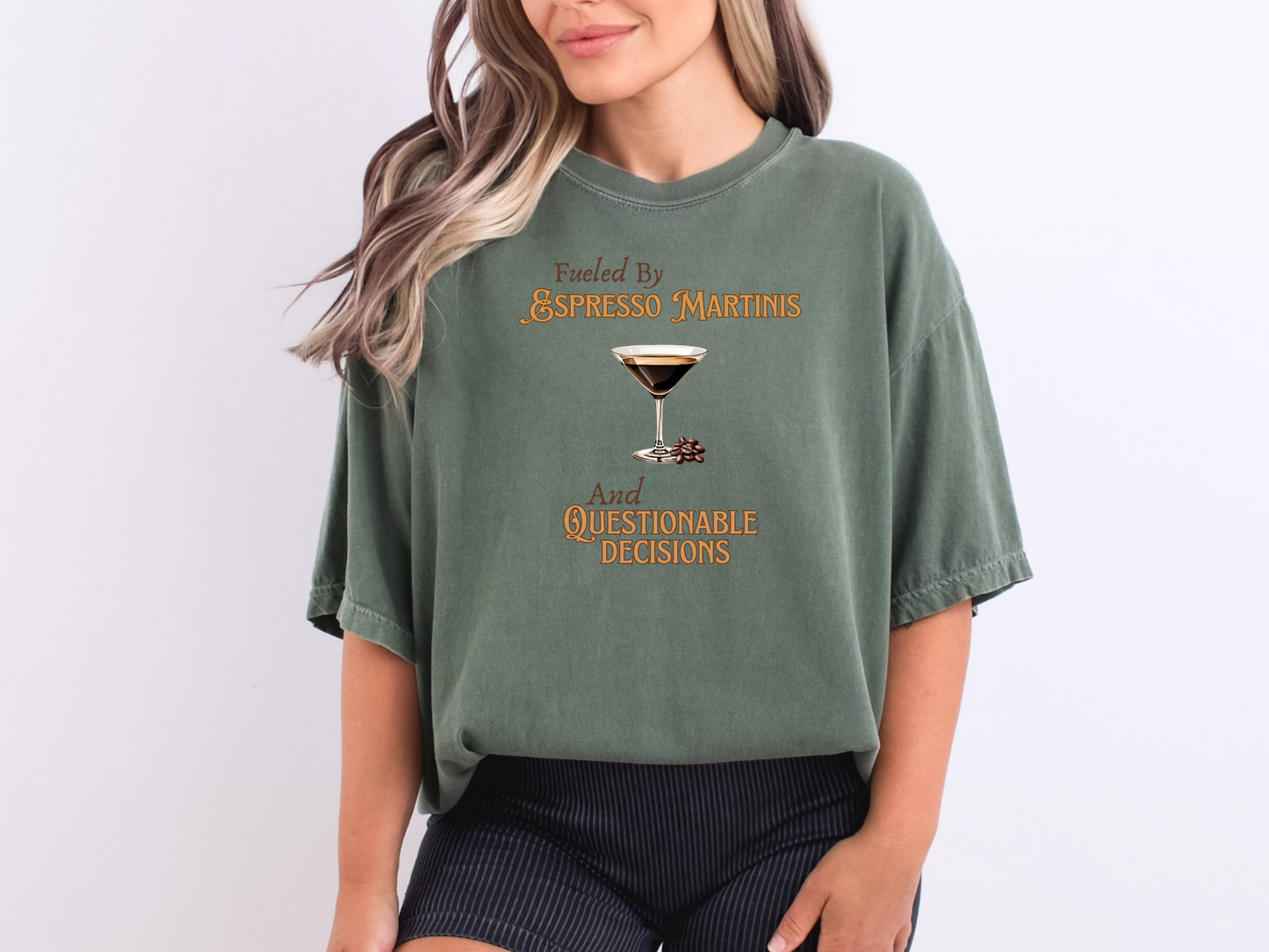 Espresso Martinis and Questionable Decisions Comfort Colors Crewneck Tshirt