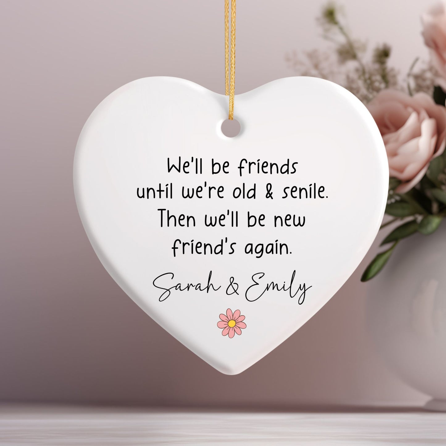 Old and New Friends Ceramic Ornament