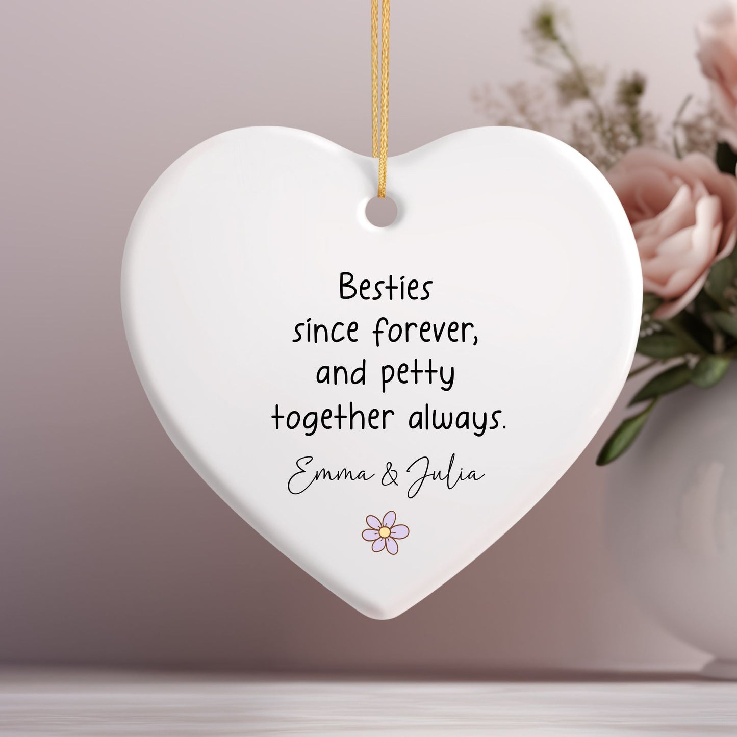 Forever Besties Ceramic Ornament
