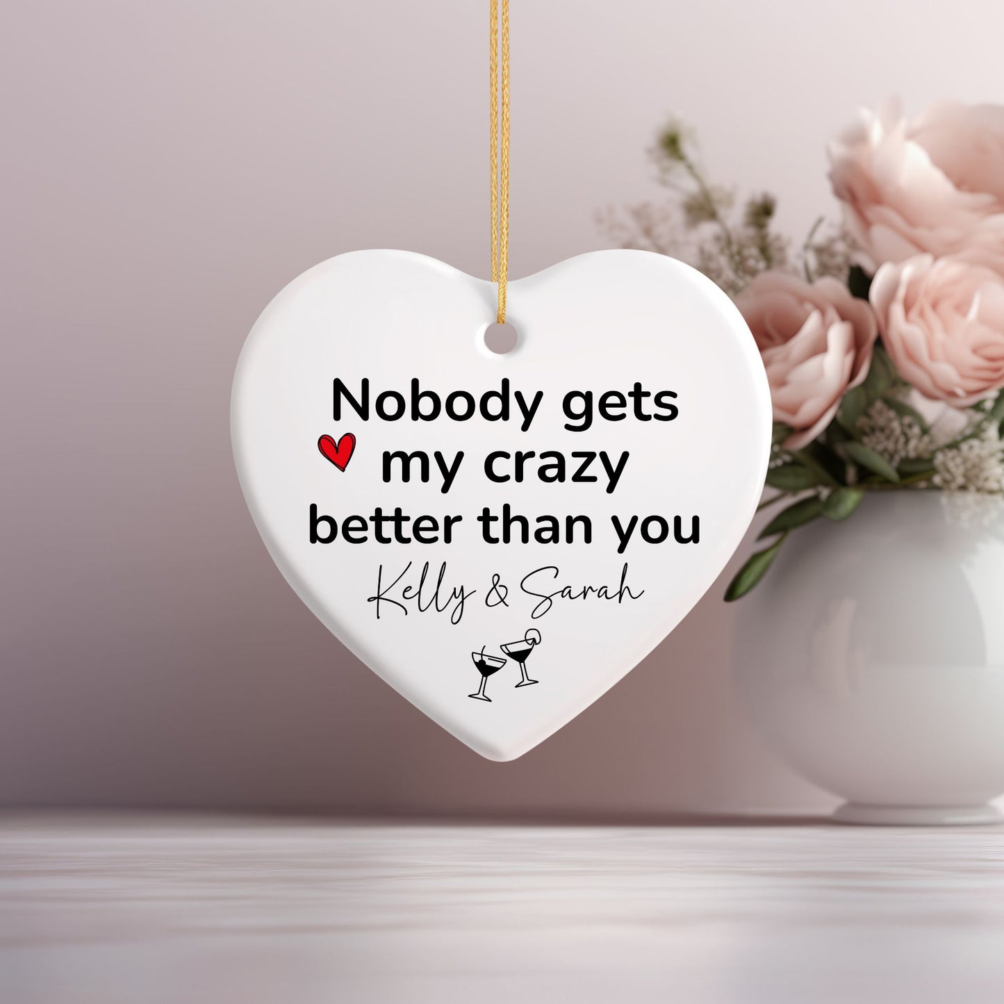 Craziest Together Bestie Ceramic Ornament
