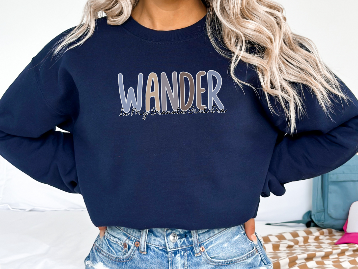 Wander, In My Granola Girl Era, Pullover Crewneck Sweatshirt