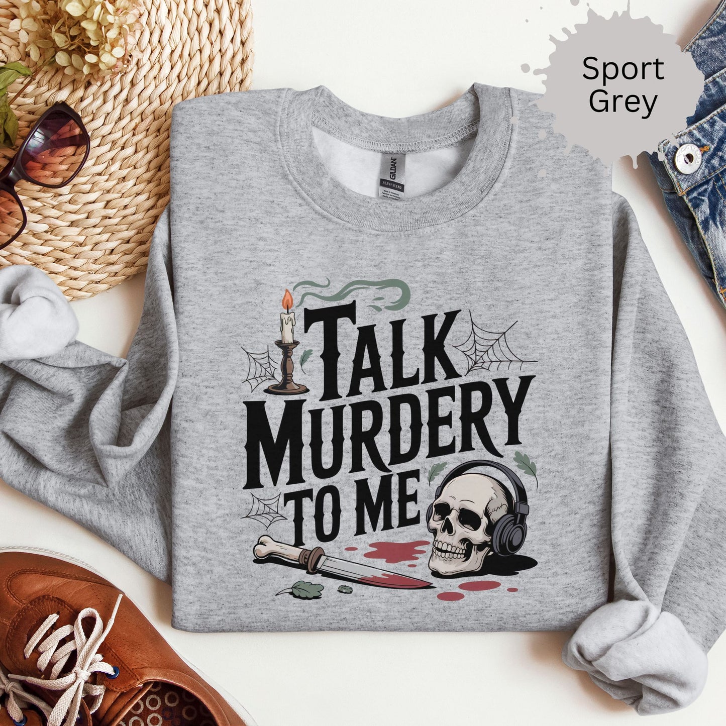 Whispered Warnings True Crime Crewneck