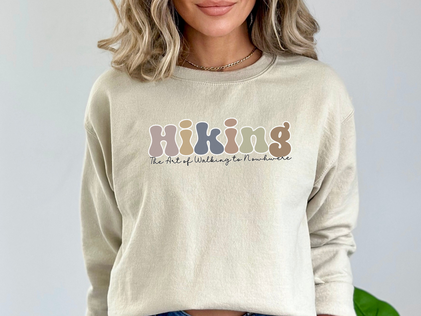 The Art of Walking to Nowhere, Hikers Pullover Crewneck Sweatshirt